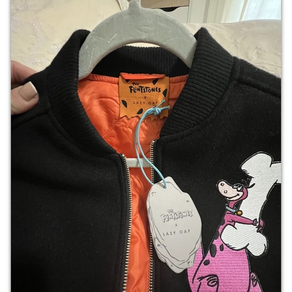 NEW Lazy Oaf Hanna Barbera The Flinstones bomber - Picture 3 of 6